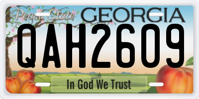 GA license plate QAH2609
