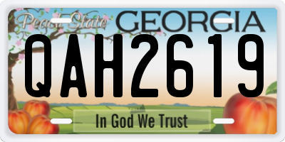 GA license plate QAH2619