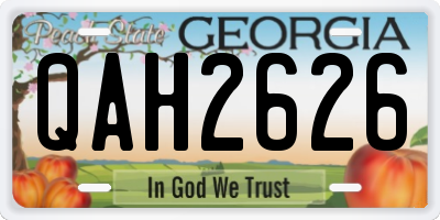 GA license plate QAH2626