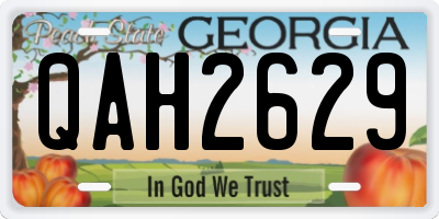 GA license plate QAH2629