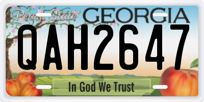 GA license plate QAH2647