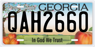 GA license plate QAH2660