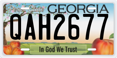GA license plate QAH2677