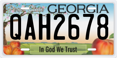 GA license plate QAH2678