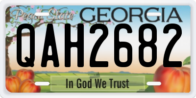GA license plate QAH2682