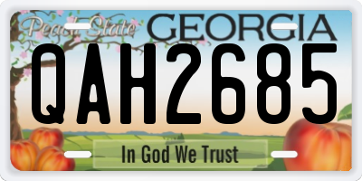 GA license plate QAH2685