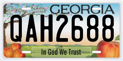 GA license plate QAH2688