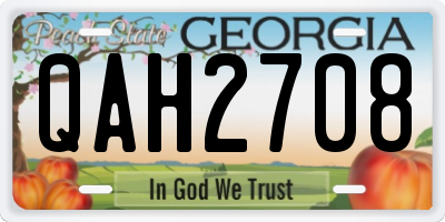GA license plate QAH2708