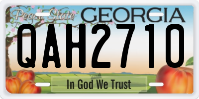 GA license plate QAH2710