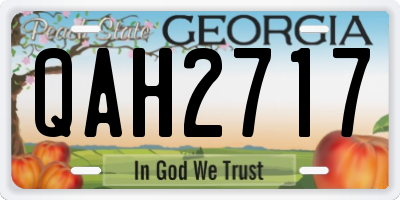 GA license plate QAH2717