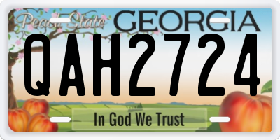 GA license plate QAH2724