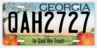 GA license plate QAH2727