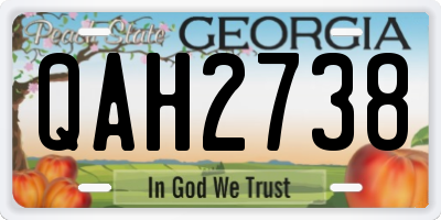 GA license plate QAH2738