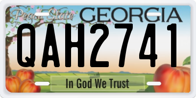 GA license plate QAH2741