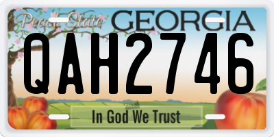 GA license plate QAH2746