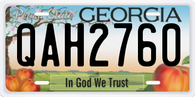 GA license plate QAH2760