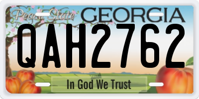GA license plate QAH2762