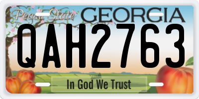 GA license plate QAH2763