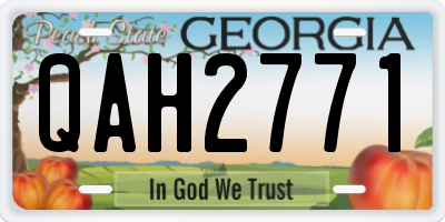 GA license plate QAH2771