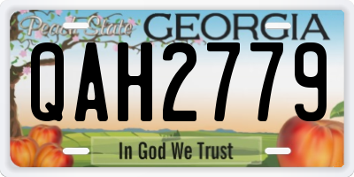 GA license plate QAH2779