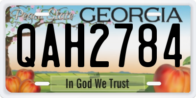 GA license plate QAH2784