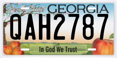 GA license plate QAH2787