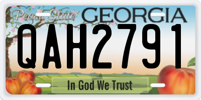 GA license plate QAH2791