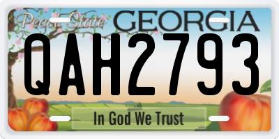 GA license plate QAH2793