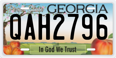 GA license plate QAH2796