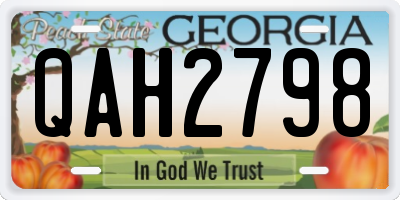 GA license plate QAH2798