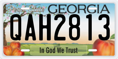 GA license plate QAH2813