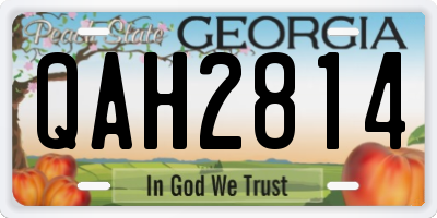 GA license plate QAH2814