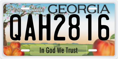 GA license plate QAH2816