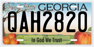 GA license plate QAH2820