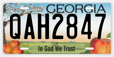 GA license plate QAH2847
