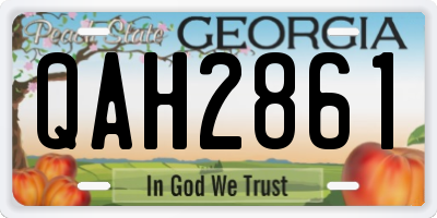 GA license plate QAH2861