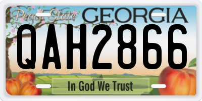 GA license plate QAH2866