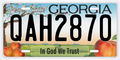 GA license plate QAH2870