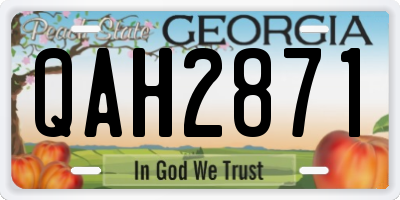 GA license plate QAH2871
