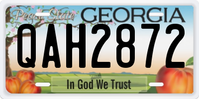 GA license plate QAH2872