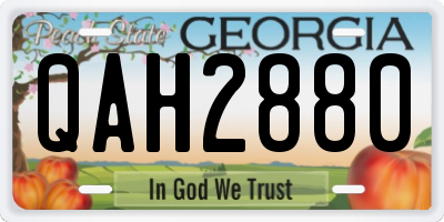 GA license plate QAH2880