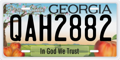 GA license plate QAH2882