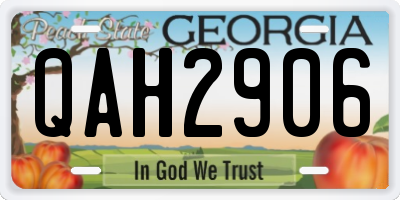 GA license plate QAH2906