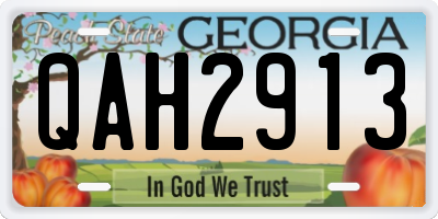 GA license plate QAH2913