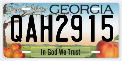 GA license plate QAH2915