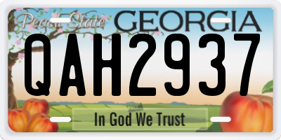 GA license plate QAH2937