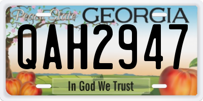 GA license plate QAH2947