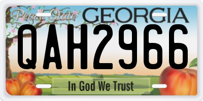 GA license plate QAH2966