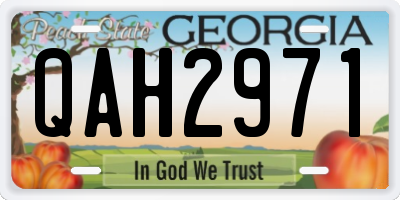 GA license plate QAH2971