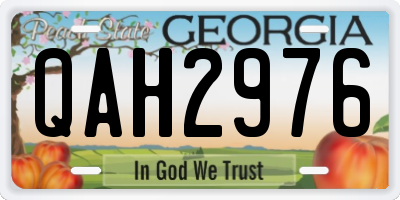 GA license plate QAH2976